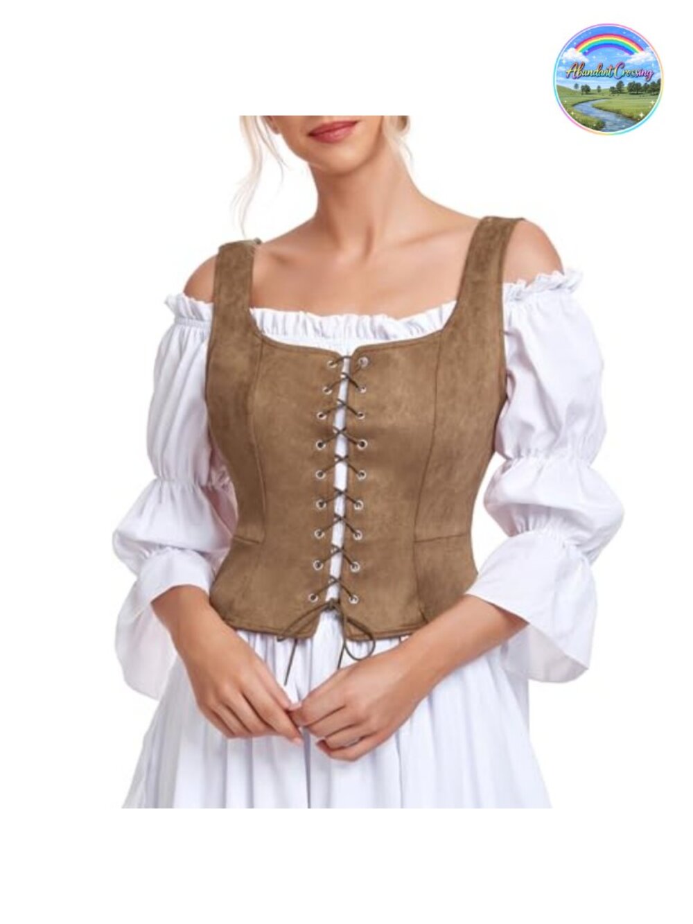 Renaissance Corset Vest Lace Up Medieval Pirate Halloween Top